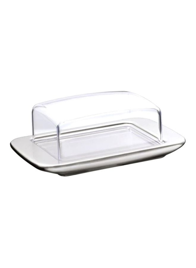WMF loft Butter Dish Clear/Silver 9x18x6.5cm - Image 1