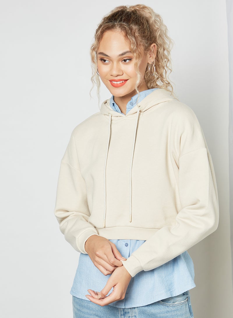 Pimkie Cropped Hoodie Beige  - Image 1