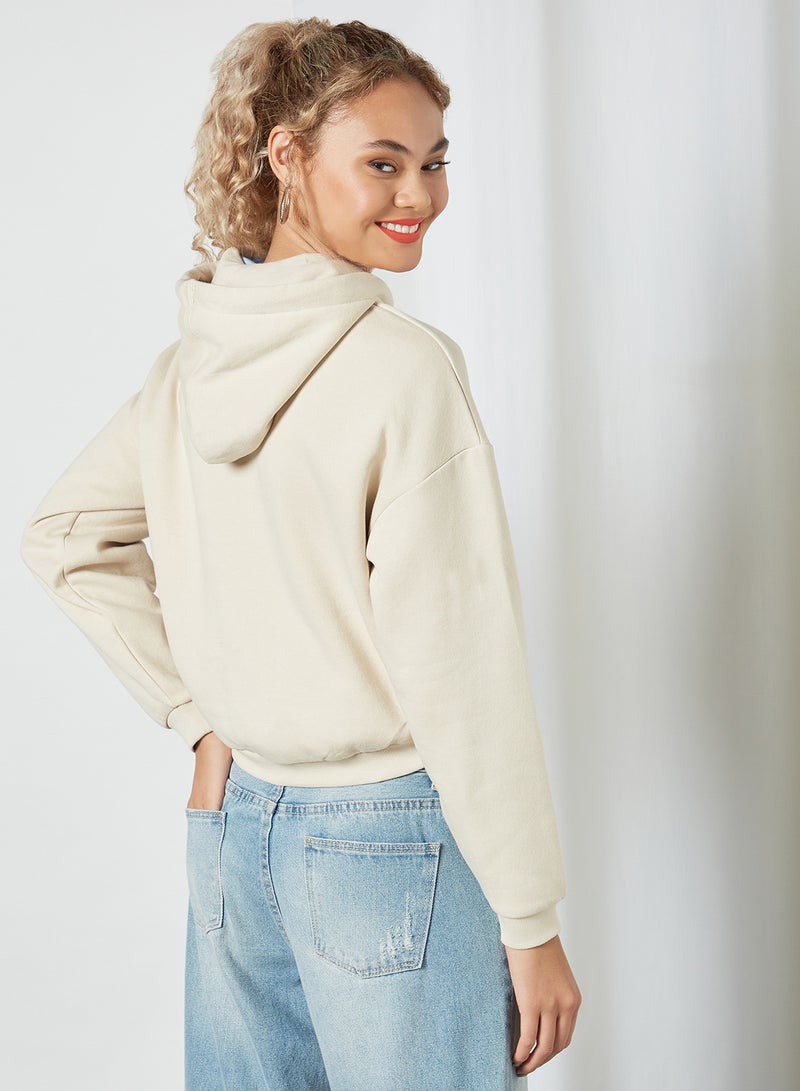 Pimkie Cropped Hoodie Beige  - Image 2