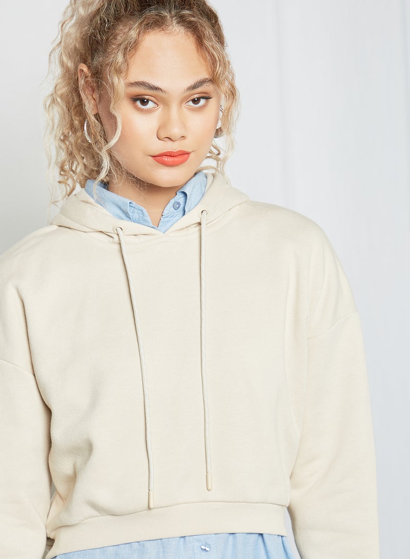Pimkie Cropped Hoodie Beige  - Image 4