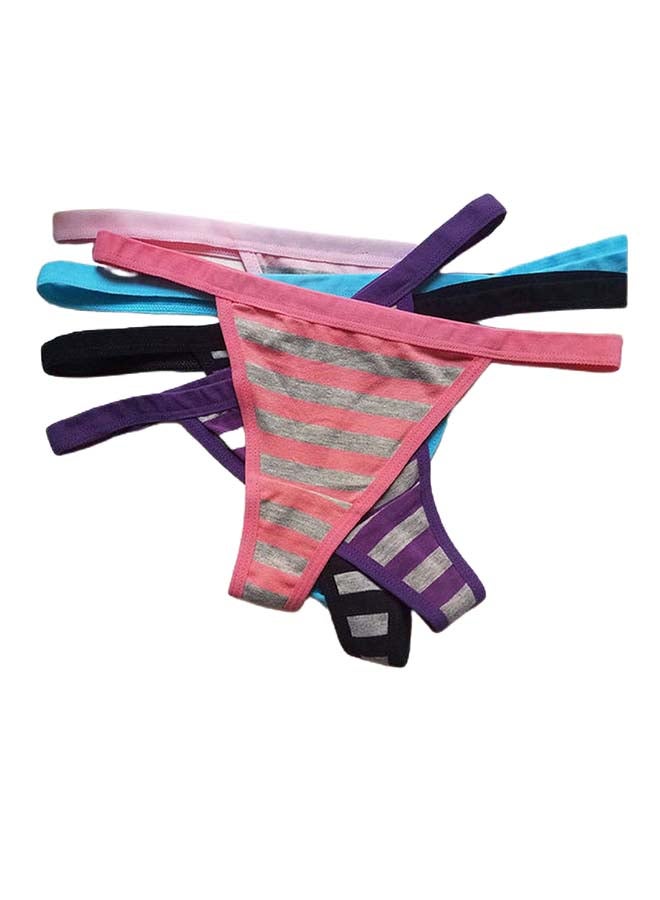 5 Pack Of Thong T Back Fashion Briefs Multicolour  - Image 1