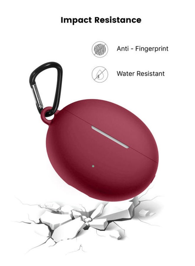 INEIX Soft Silicone Case Cover For Huawei FreeBuds 4i Wine Red - Image 3
