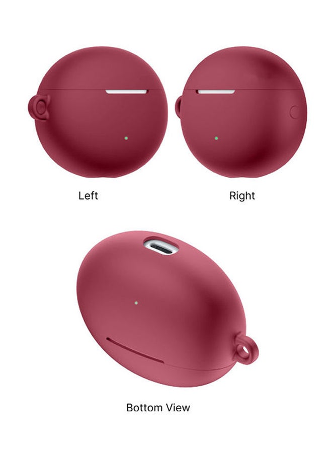 INEIX Soft Silicone Case Cover For Huawei FreeBuds 4i Wine Red - Image 4