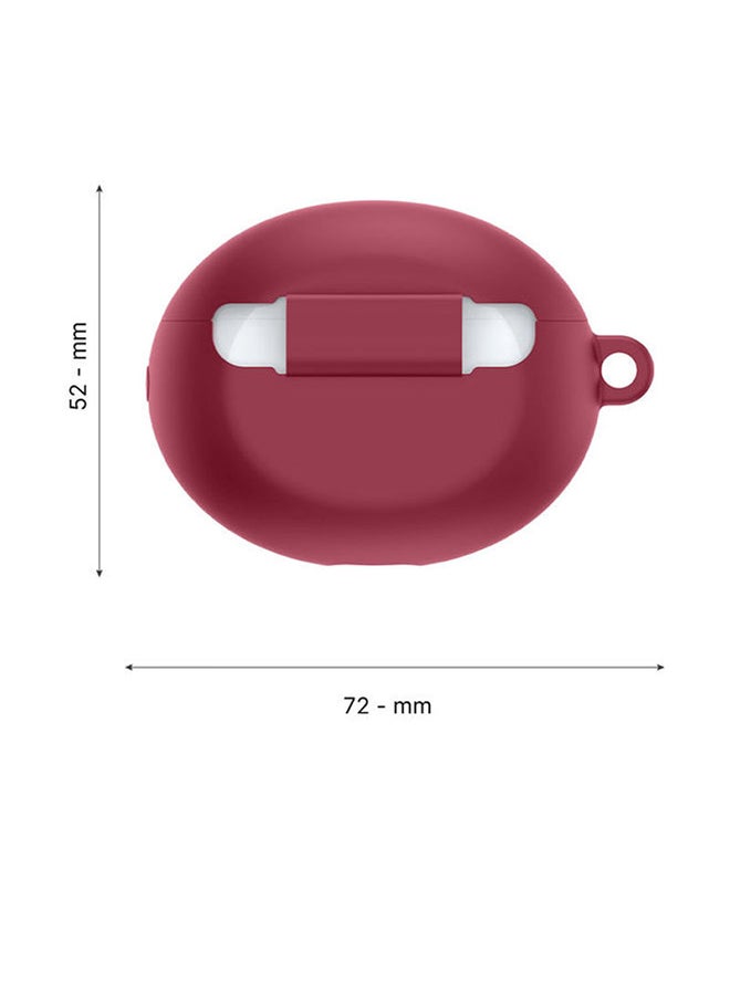 INEIX Soft Silicone Case Cover For Huawei FreeBuds 4i Wine Red - Image 5
