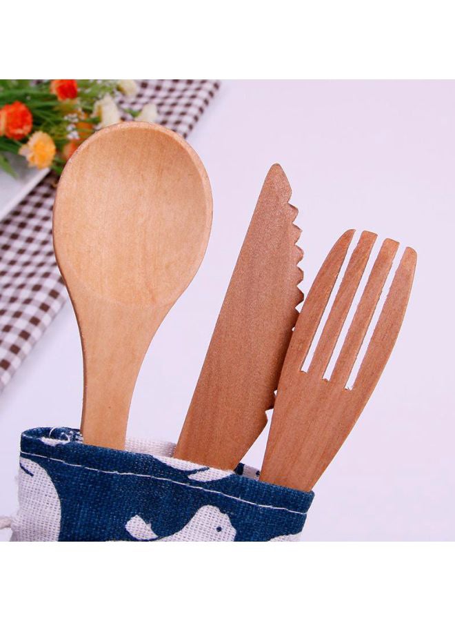 Beauenty 3-Piece Cutlery Set With Bag Beige  - Image 4