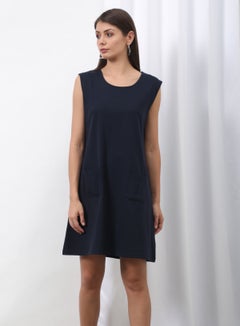 OFFROAD Plain Sleeveless Dress Navy  - Image 1