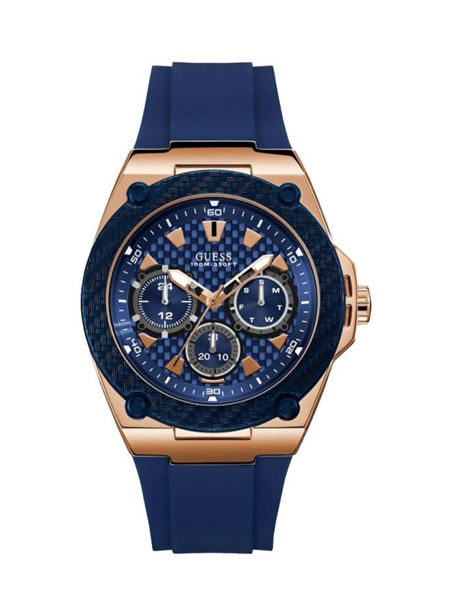 GUESS Men's Rubber Chronograph Watch W1049G2 - 45 mm - Blue - Image 1
