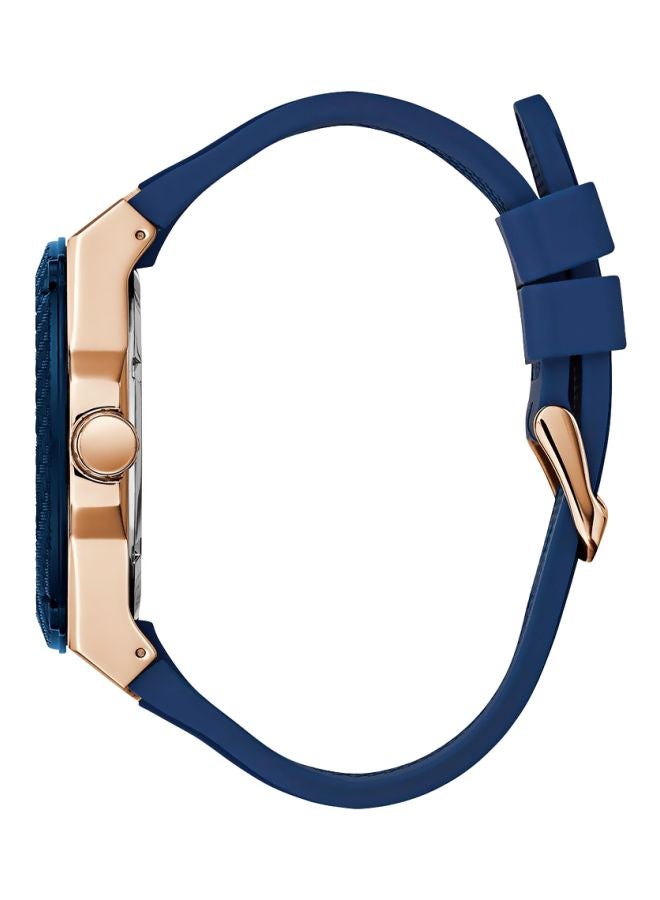 GUESS Men's Rubber Chronograph Watch W1049G2 - 45 mm - Blue - Image 3