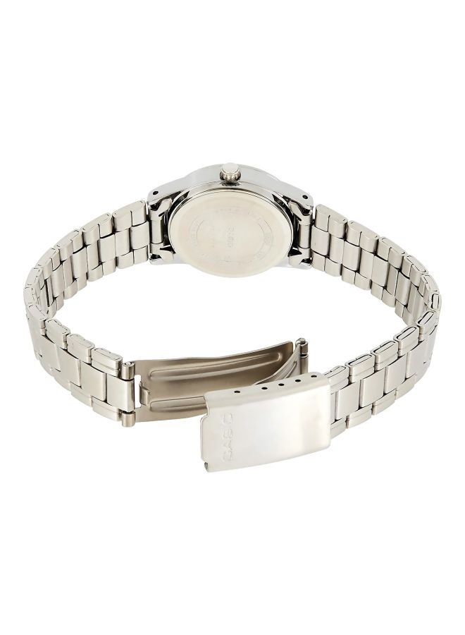 كاسيو ساعة يد بعقارب وسوار من الإستانلس ستيل طراز LTP-V001D-1 - مقاس 25 مم - لون فضي للنساء - Image 2