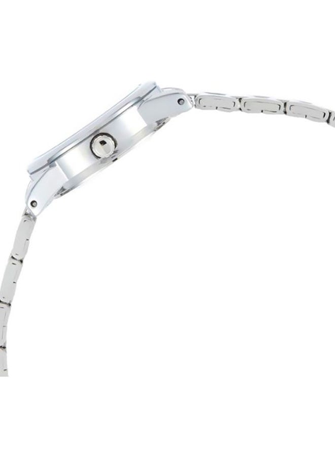 كاسيو ساعة يد بعقارب وسوار من الإستانلس ستيل طراز LTP-V001D-1 - مقاس 25 مم - لون فضي للنساء - Image 3