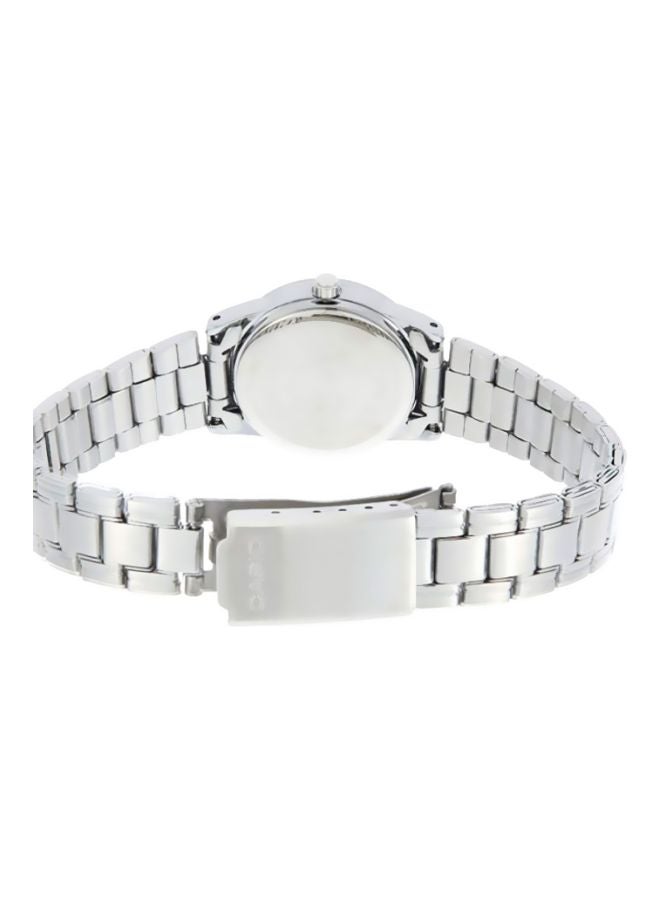 كاسيو ساعة يد بعقارب وسوار من الإستانلس ستيل طراز LTP-V001D-1 - مقاس 25 مم - لون فضي للنساء - Image 4