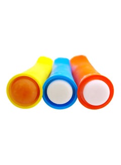 3-Piece Ice Cream Makers Mould Orange/Yellow/Blue 15x3.5cm