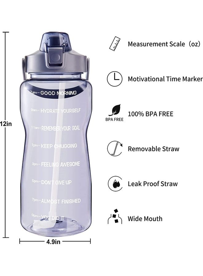 XiuWoo Water Bottle With Time Marker Carry Strap And Motivational Quote  - Image 1