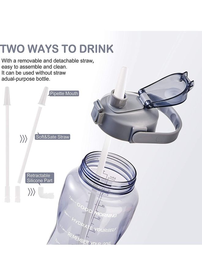 XiuWoo Water Bottle With Time Marker Carry Strap And Motivational Quote  - Image 2