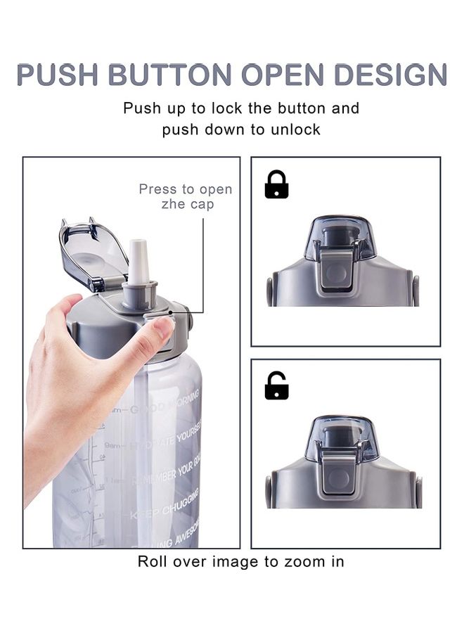 XiuWoo Water Bottle With Time Marker Carry Strap And Motivational Quote  - Image 3