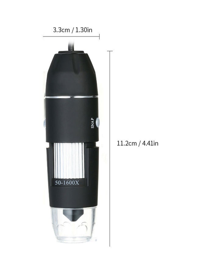 ماركة غير محددة - ميكروسكوب رقمي بمنفذ USB للتكبير بمقدار 1600 مرة مع حامل - Image 1