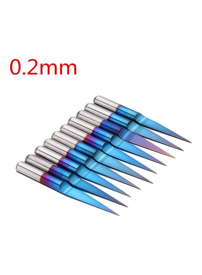 Generic 10-Piece Tungsten Carbide V Shape Engraving Bit Blue  - Image 1