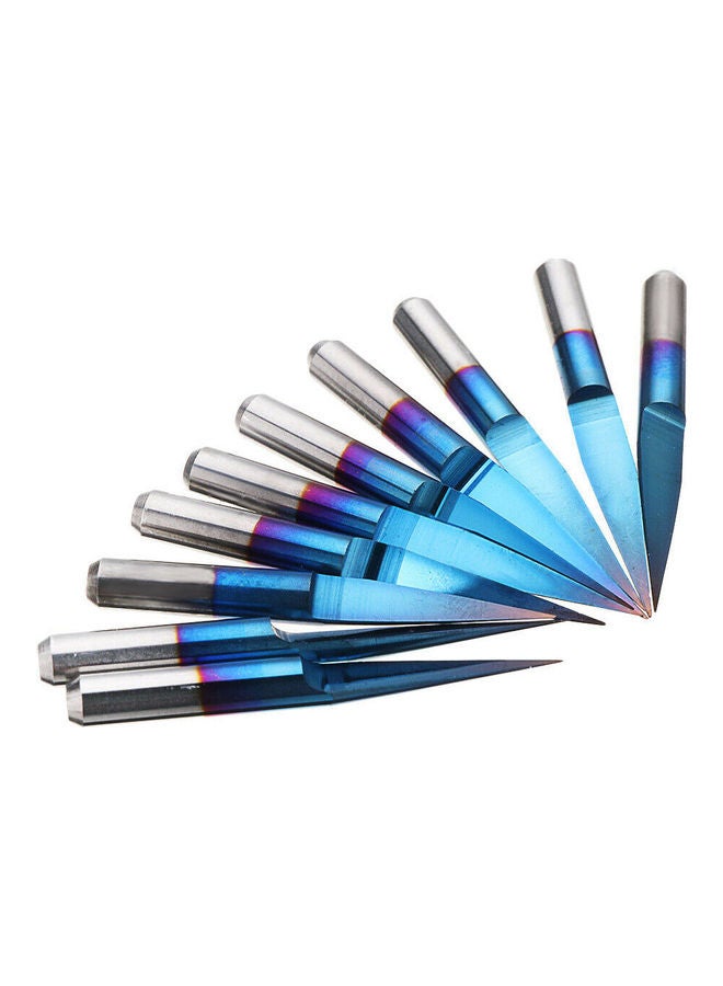 Generic 10-Piece Tungsten Carbide V Shape Engraving Bit Blue  - Image 3
