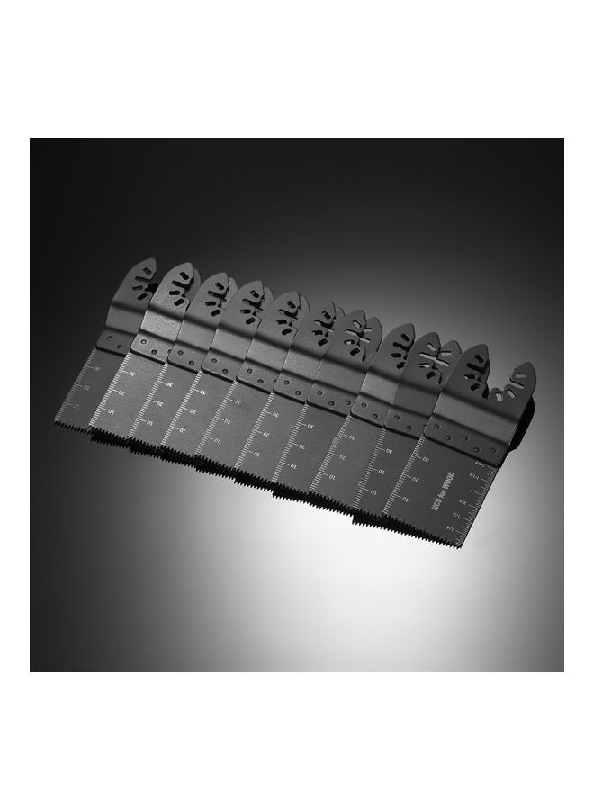 10-Piece Multifunctional High Carbon Steel Saw Cut Blade Black - Image 2