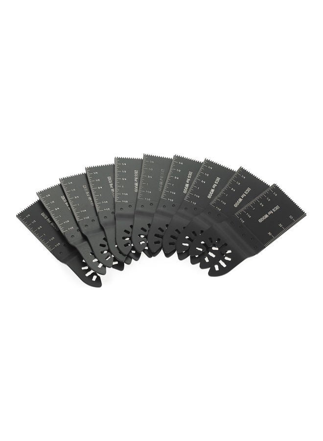 10-Piece Multifunctional High Carbon Steel Saw Cut Blade Black - Image 3