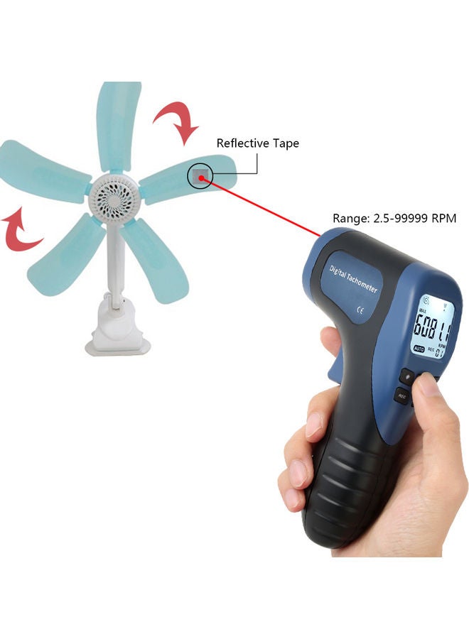 Digital LCD Photo Tachometer Laser Blue/Black - Image 3