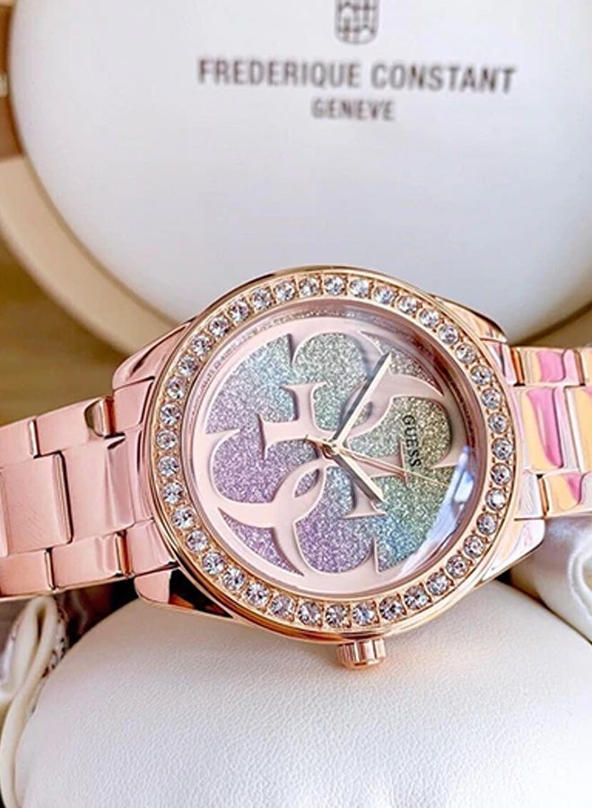 جس ساعة يد بعقارب وسوار من الإستانلس ستيل طراز W1201L3 - قياس 40 مم - لون ذهبي للنساء - Image 5