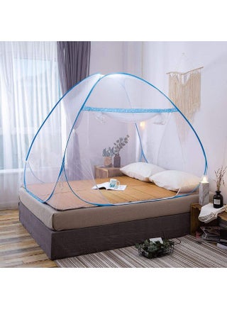 Foldable Oversized Entry Mosquito Nets Polyester White/Blue 56x56x2cm - v1621490185/N47558278A_1