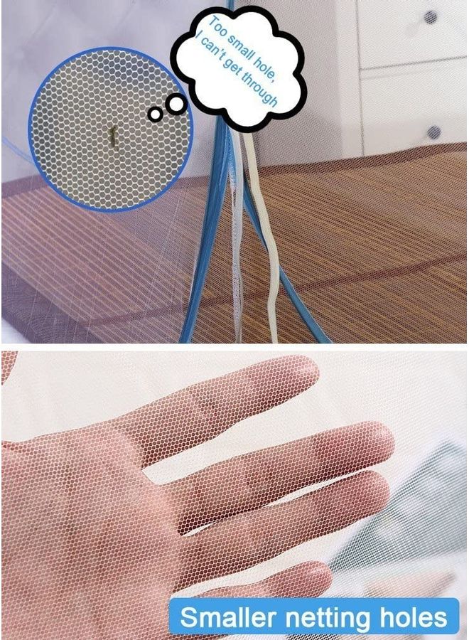 XiuWoo Foldable Oversized Entry Mosquito Nets Polyester White/Blue 56x56x2cm  - Image 3
