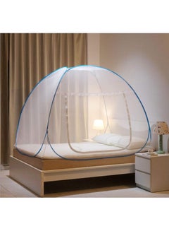 Foldable Pop-Up Mosquito Net Tent Polyester White/Blue 180x200x150cm