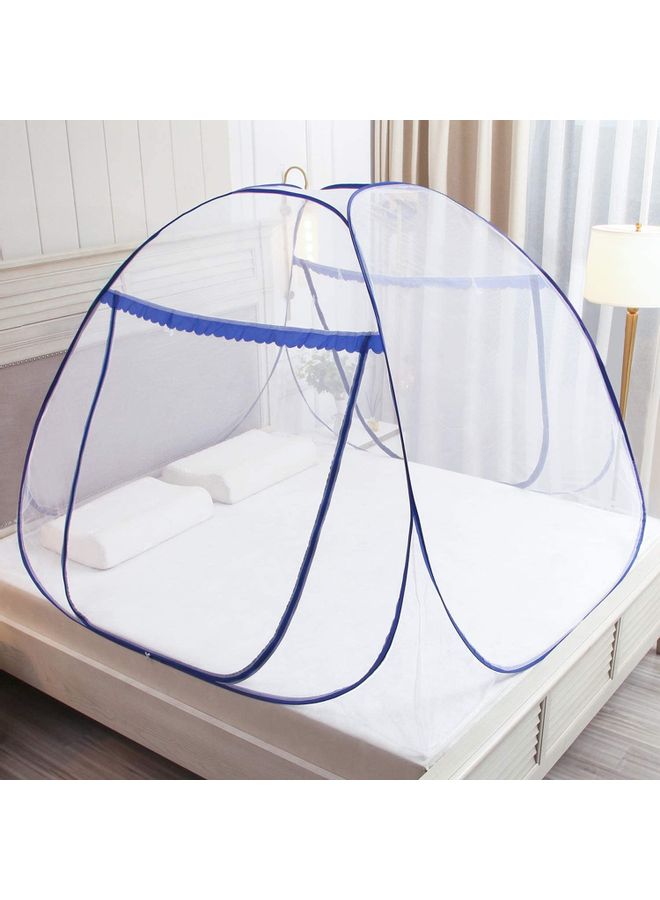 XiuWoo Pop-Up Double Bed Mosquito Net Polyester White/Blue 150x200x145cm  - Image 1