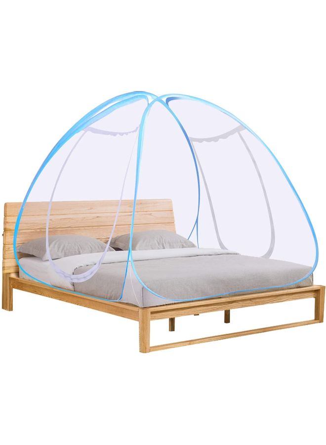 XiuWoo Folding Pop-Up Mosquito Net polyester White/Blue 180x200x150cm  - Image 1