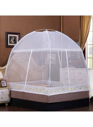 Pop Up Dome Bed Canopy Mosquito Net Fabric White 100x200cm - v1621490196/N47558357A_1