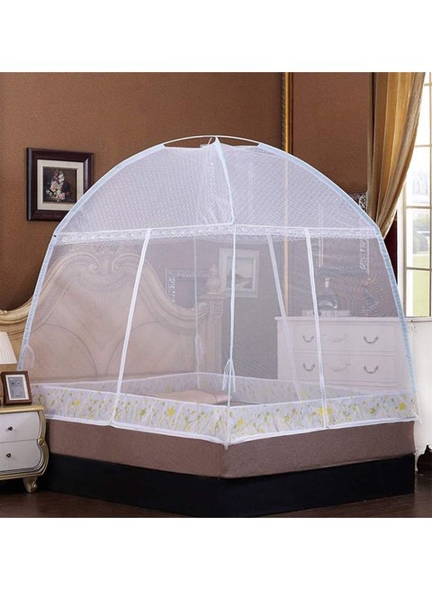 Pop Up Dome Bed Canopy Mosquito Net Fabric White 100x200cm