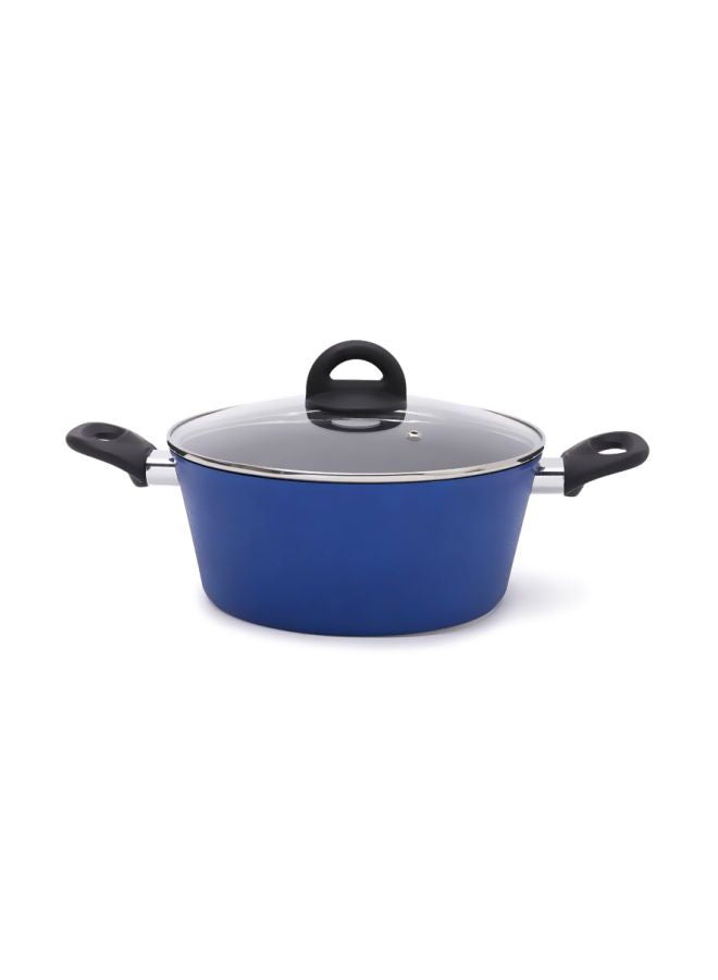 Opalina - 7-Piece Turkey Design Aluminum Granite Cookware Set Blue/Black Large Casserole 28 cm, Medium Casserole 24 cm, Small Casserole 20 cm, Frying Pan 28cm - Image 1