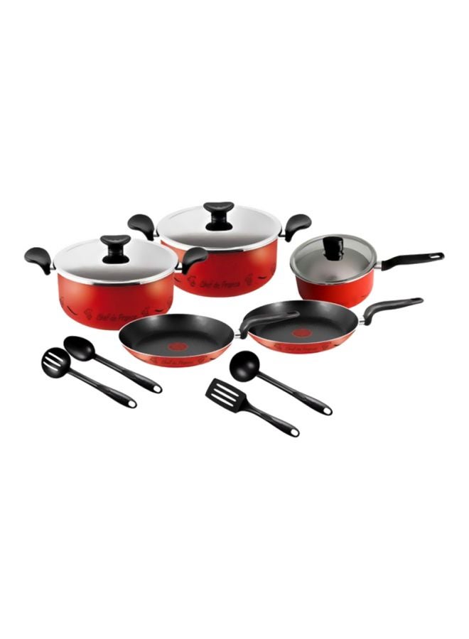 تيفال طقم أدوات الطهي المُكون من12-Piece قطع أحمر/أسود 60.6x21.6x37.6سم - Image 1