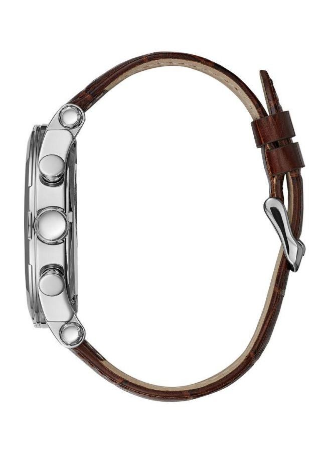 جس ساعة يد بعقارب وسوار من الجلد طراز W1105G4 - قياس 47 مم - لون كحلي للرجال - Image 3