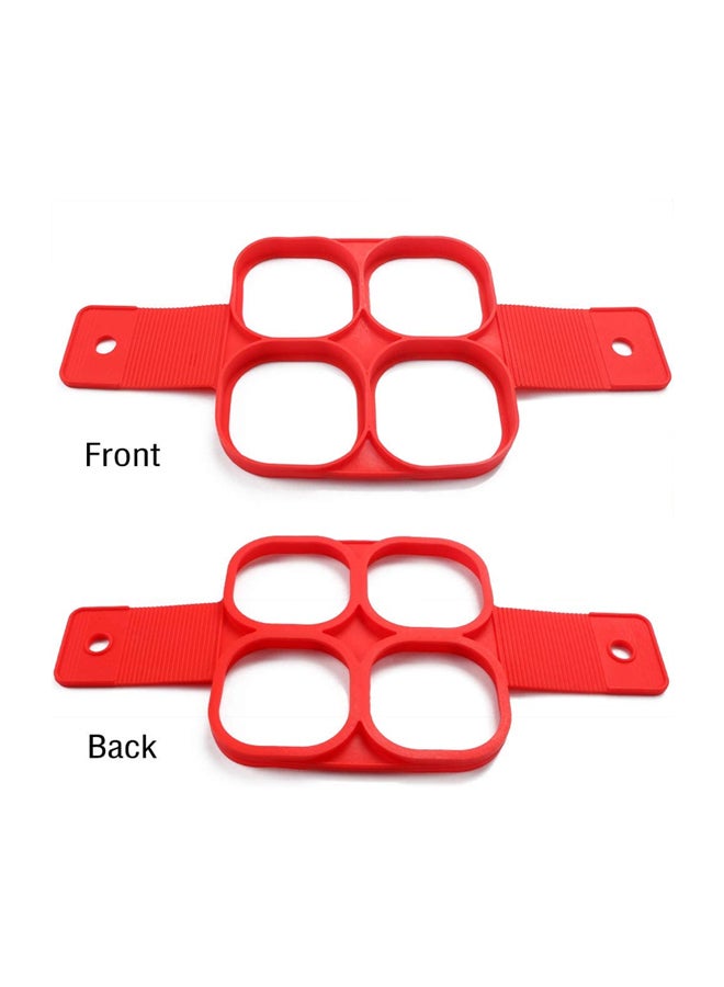 CYTHERIA - Silicone Pancakes Egg Pancake Rings Omelette Mould Ring Tool Red 10x15x15cm - Image 1