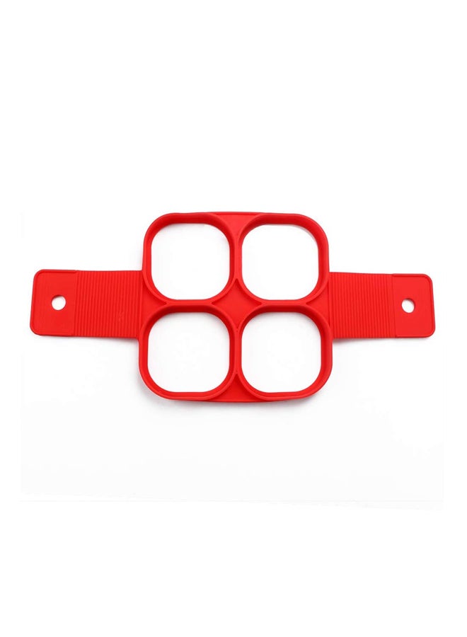 CYTHERIA - Silicone Pancakes Egg Pancake Rings Omelette Mould Ring Tool Red 10x15x15cm - Image 1