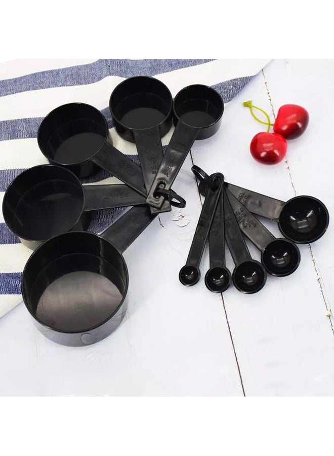 CYTHERIA - 10-Piece Cake Scoop Measuring Spoon Black Black 1G, 2G, 4G, 10G, 5G, 25G, 50G, 70G, 100G, 200grams - Image 1