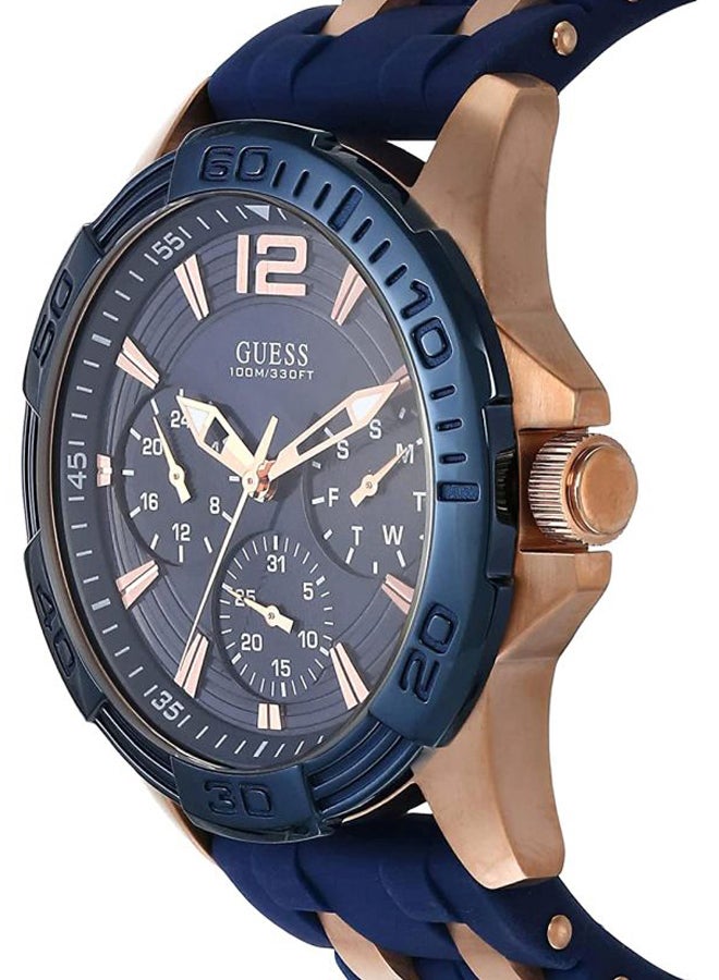 جس ساعة يد بعقارب وسوار من المطاط طراز W0366G4 للرجال - Image 5