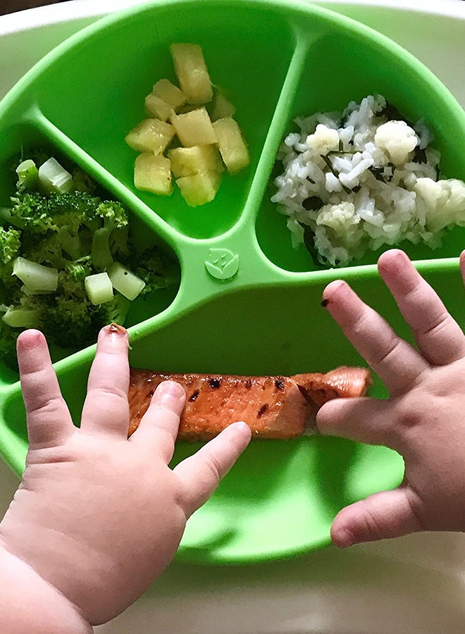 green sprouts - Baby Learning Silicone Feeding Plate - Image 1