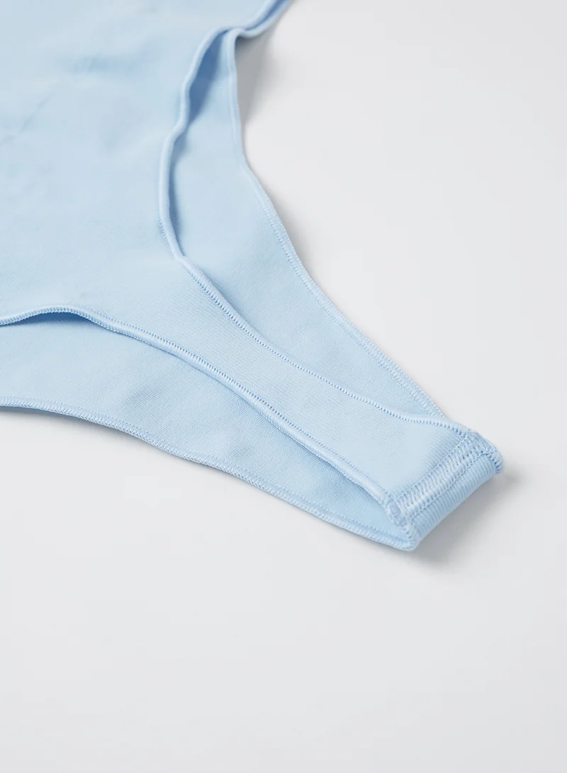 Les Girls Les Boys High Waist Thongs Blue