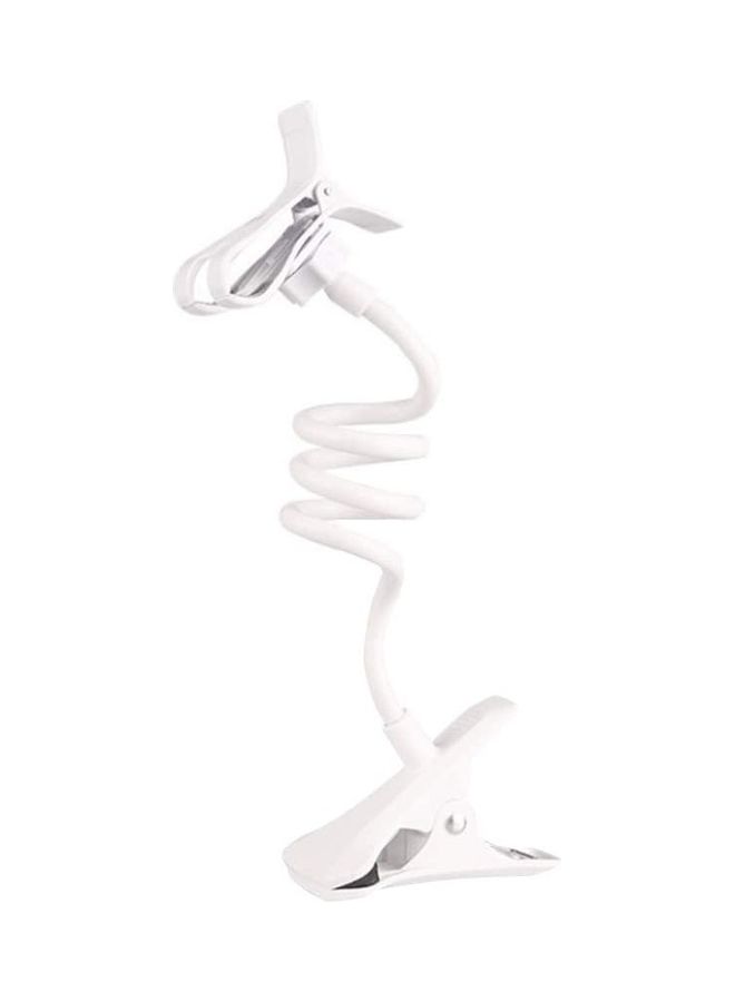 أي سي إس حامل هاتف دوار بزاوية 360 درجة مرن بذراع طويلة معقوفة أبيض