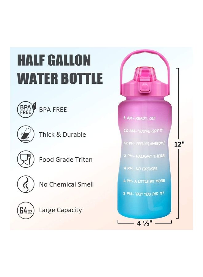 XiuWoo Water Bottle With Time Marker Carry Strap And Motivational Quote 12 x 4.9inch  - Image 1