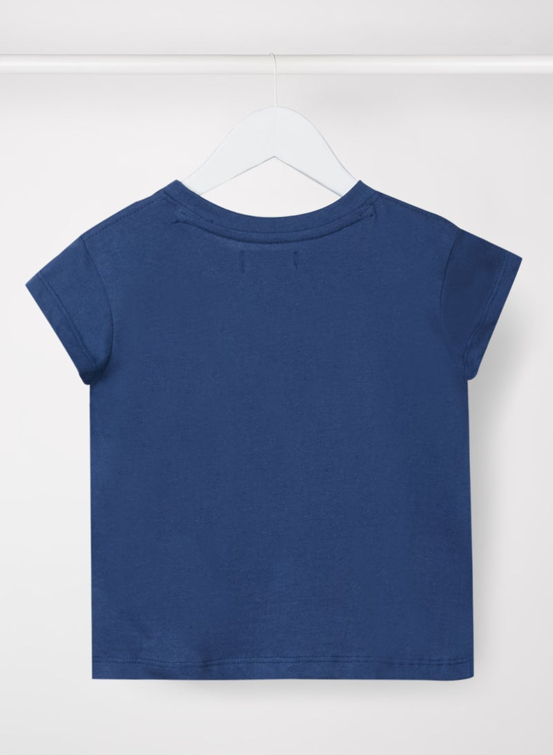 RAHA Modish Girls Printed T-Shirt Navy Blue - Image 2