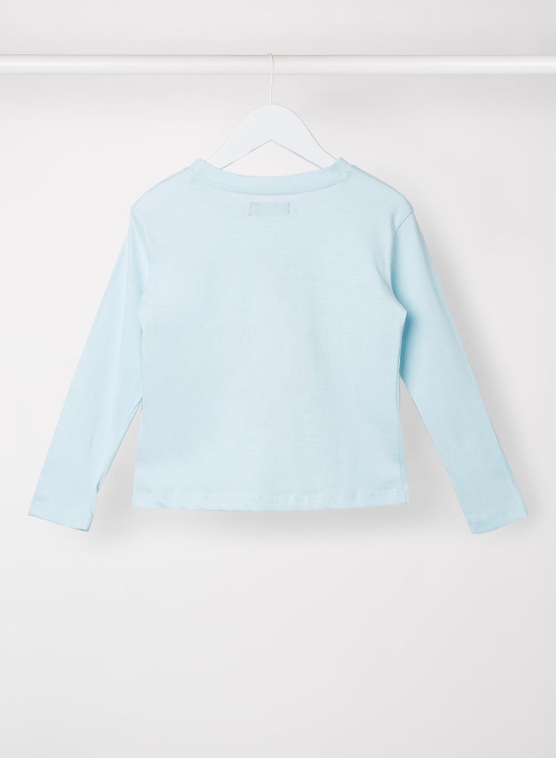 RAHA Girls Modern Printed Cool T-Shirt Blue  - Image 2