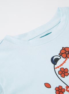 RAHA Girls Modern Printed Cool T-Shirt Blue  - Image 3
