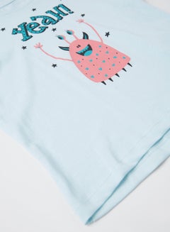 RAHA Girls Cool Printed Modern T-Shirt Blue  - Image 3