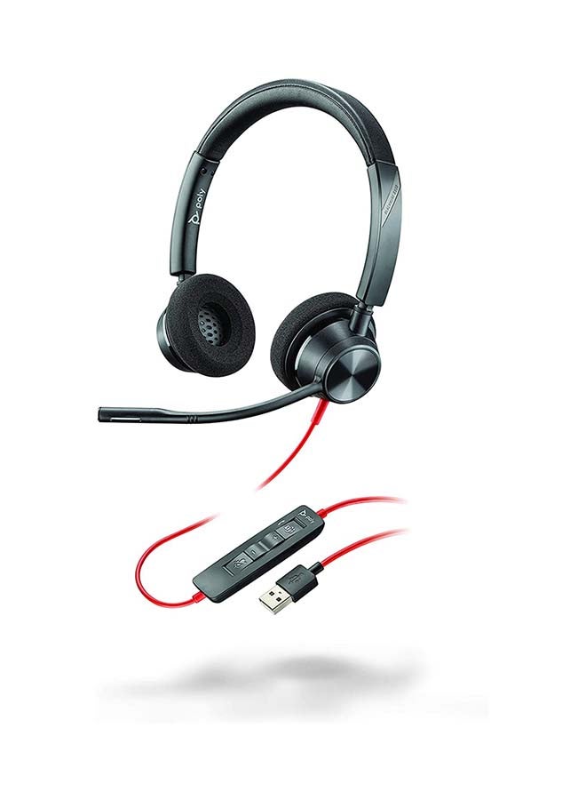 بلانترونيكس - سماعة رأس بولي واير 3320 بمنفذ USB-A MS طراز (BW3320-M) أسود - Image 1