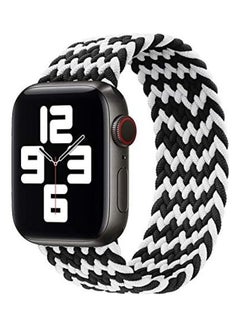 Nylon Braided Solo Loop Replacement Band For Apple Watch Series 6/SE/5/4/3/2/1 42-44mm White/Black